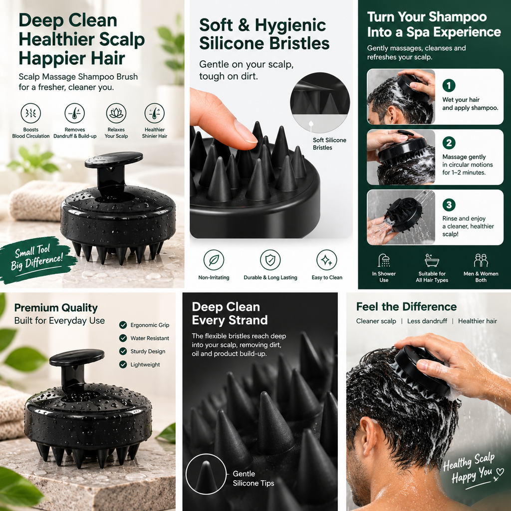 Scalp Massage Shampoo Brush – Soft Silicone Scalp Massager